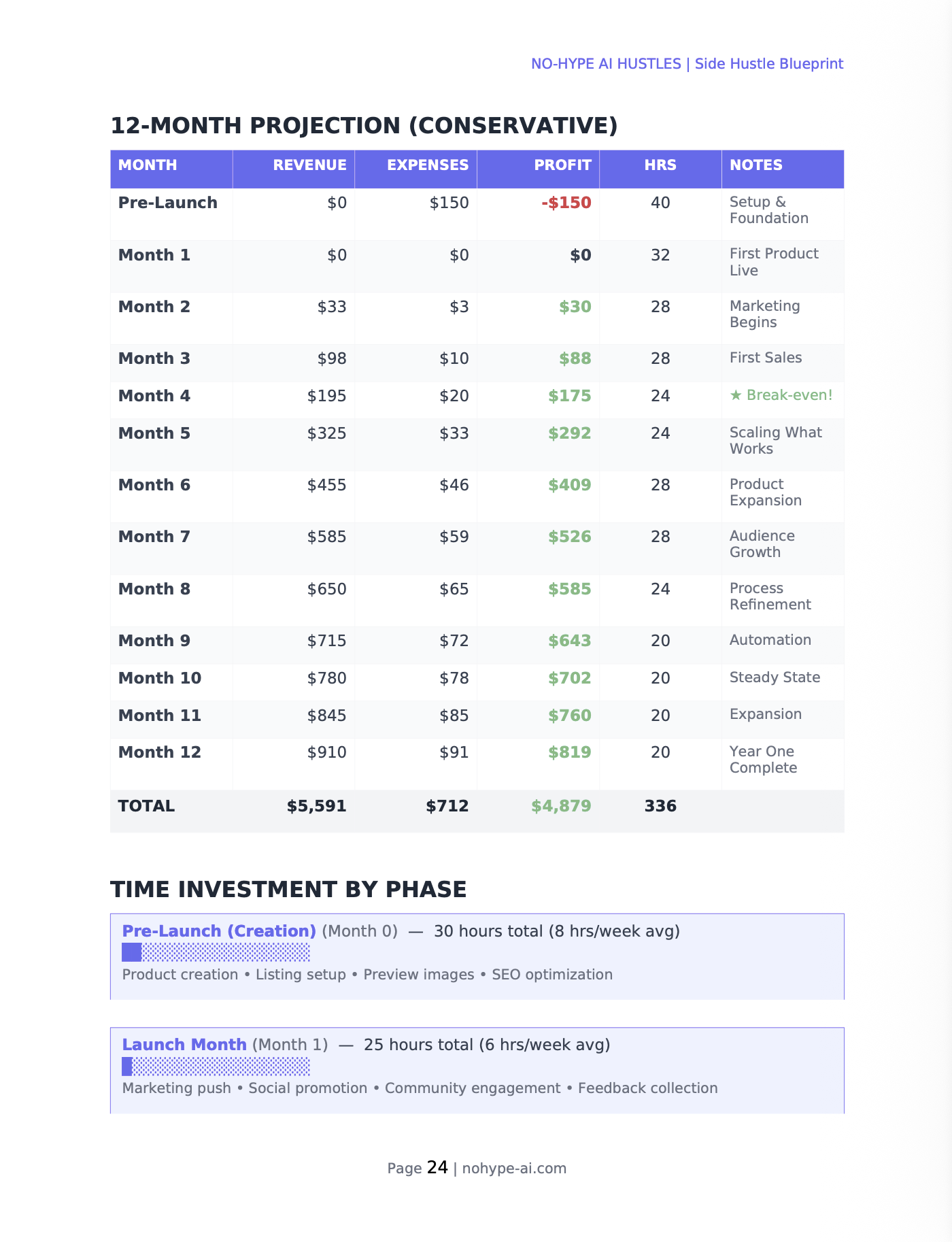 12-Month Financial Projection